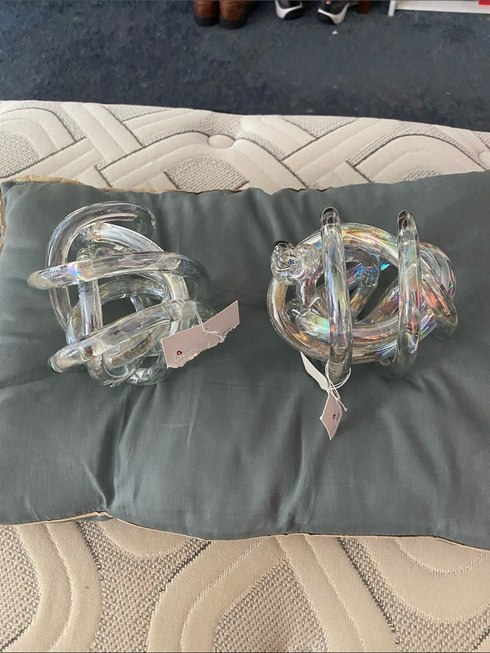Set of 2 Glass Decorative Spheres